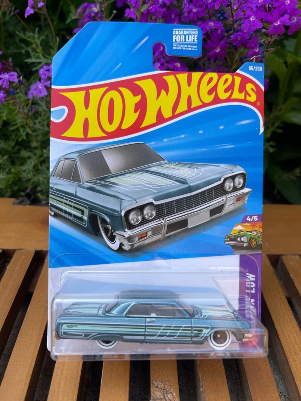 Hot Wheels Metallic Teal Lowrider Car - Collectible Toy Vehicle, 1964 Impala
